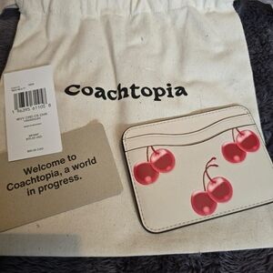 Coach White and Red Cherry Card Holder
